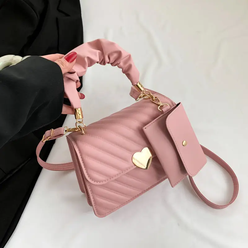 White Pleated Shoulder Messenger Bag for Women - Image 4