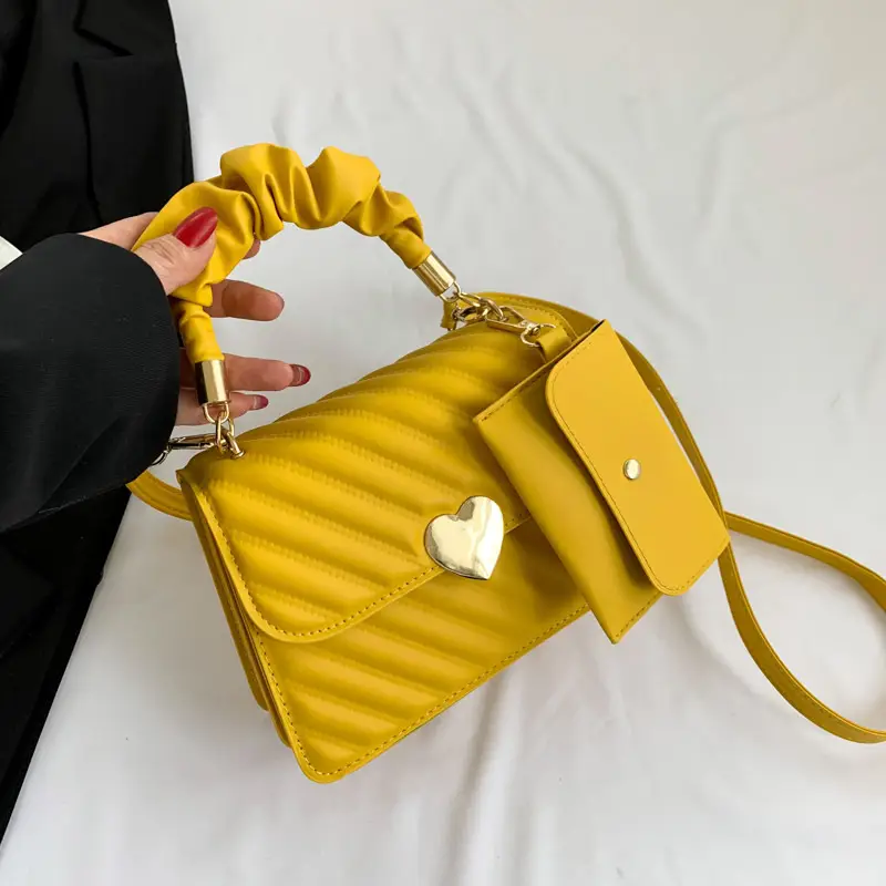 White Pleated Shoulder Messenger Bag for Women - Image 5