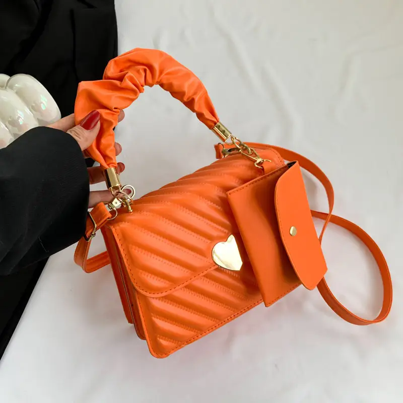 White Pleated Shoulder Messenger Bag for Women - Image 8