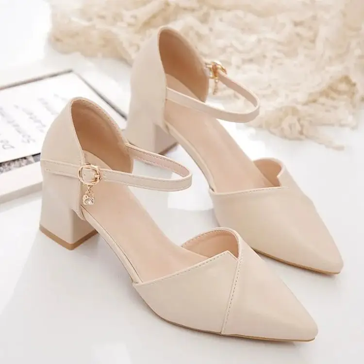 Women Pointed Hollow Heel Sandals Spring Summer - Image 2