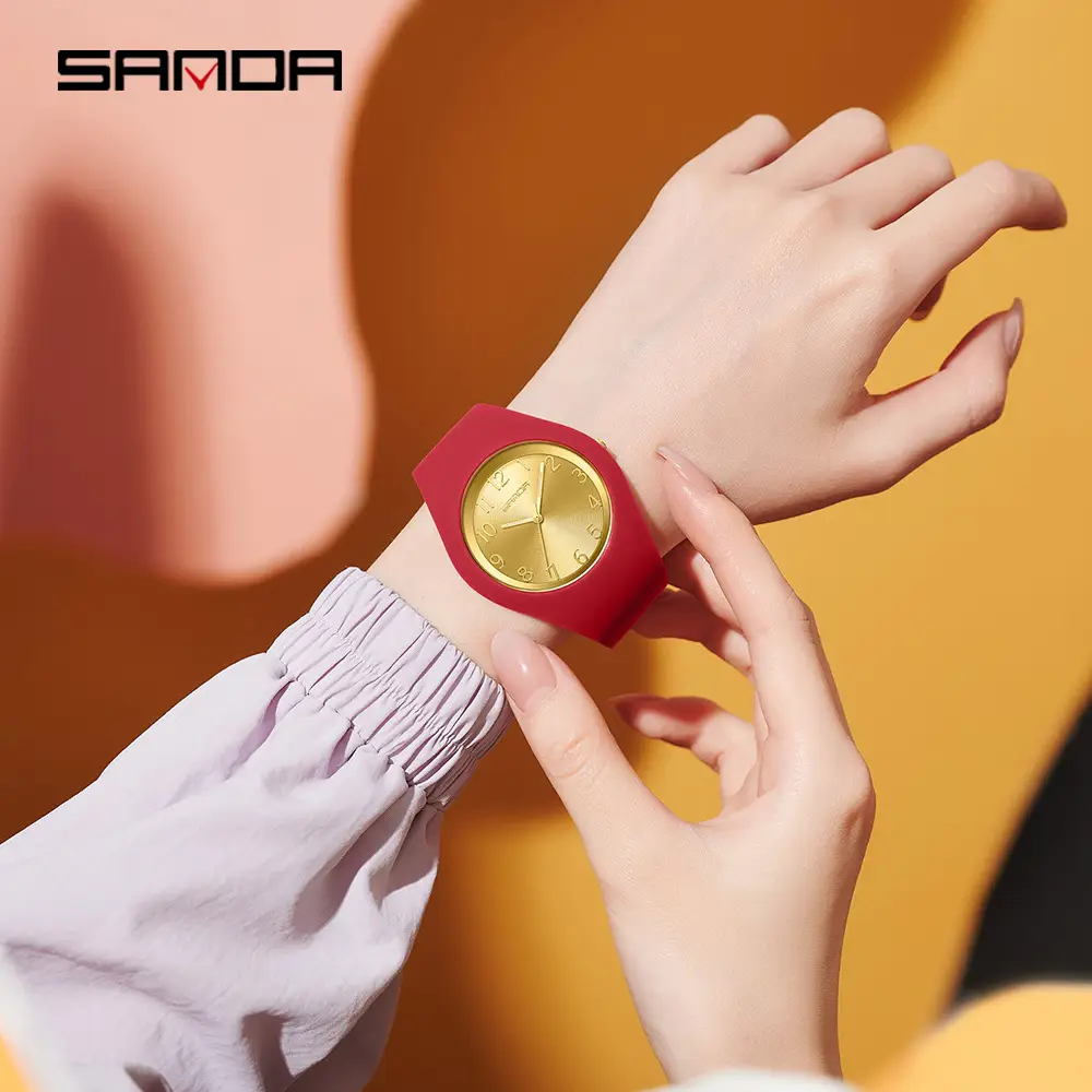 Sanda Women's Silicone Quartz Watch Red Black Multi Language - Image 18