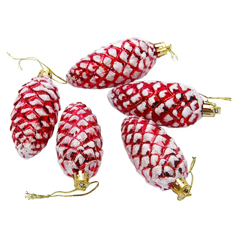Red Pine Cone Christmas Decorations for Home - Image 8