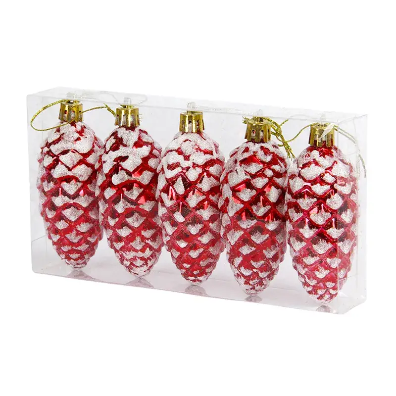 Red Pine Cone Christmas Decorations for Home - Image 9