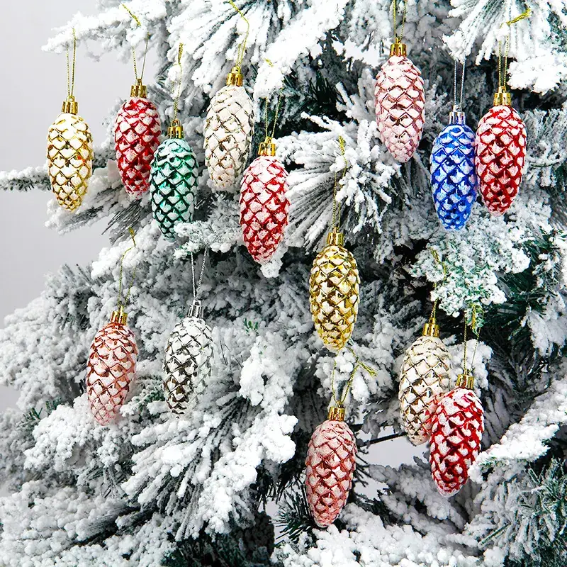 Red Pine Cone Christmas Decorations for Home - Image 10