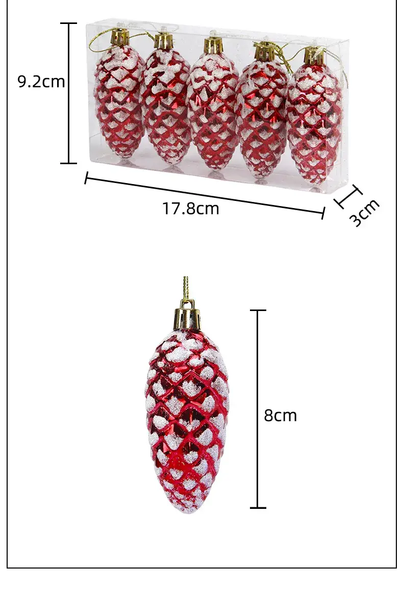 Red Pine Cone Christmas Decorations for Home — feature 3