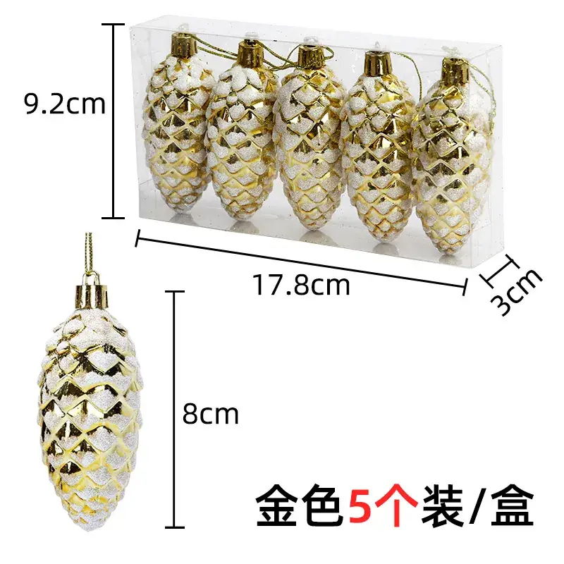 Red Pine Cone Christmas Decorations for Home - Image 2