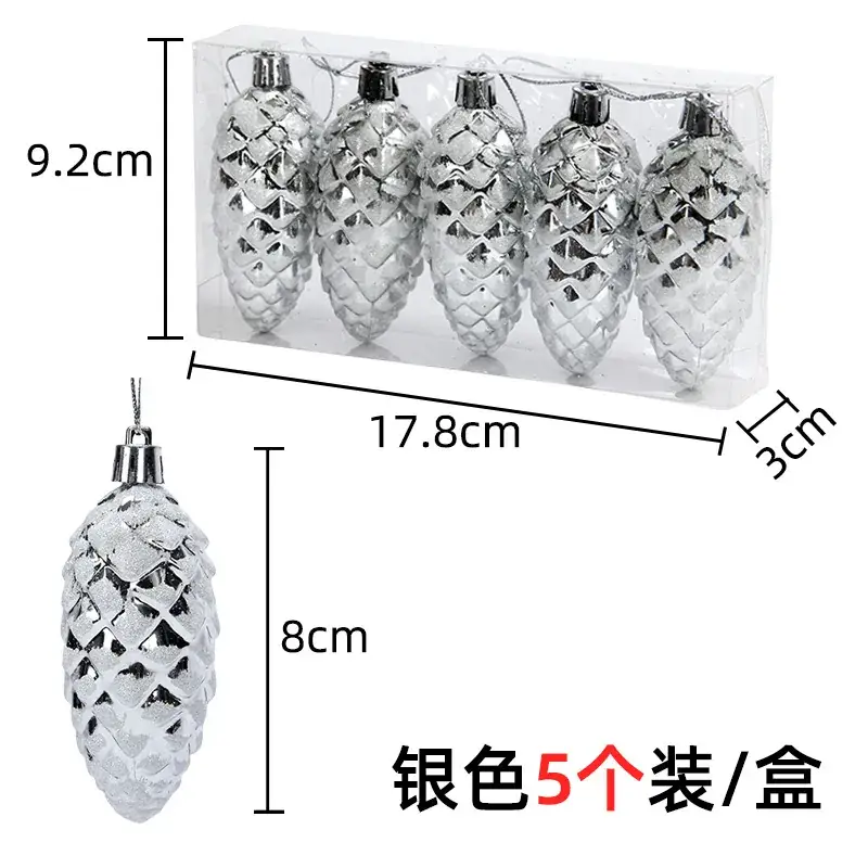 Red Pine Cone Christmas Decorations for Home - Image 3