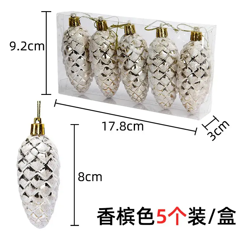 Red Pine Cone Christmas Decorations for Home - Image 4