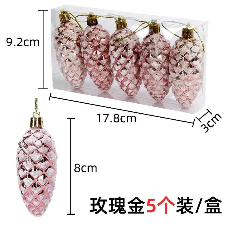 Red Pine Cone Christmas Decorations for Home - Image 5