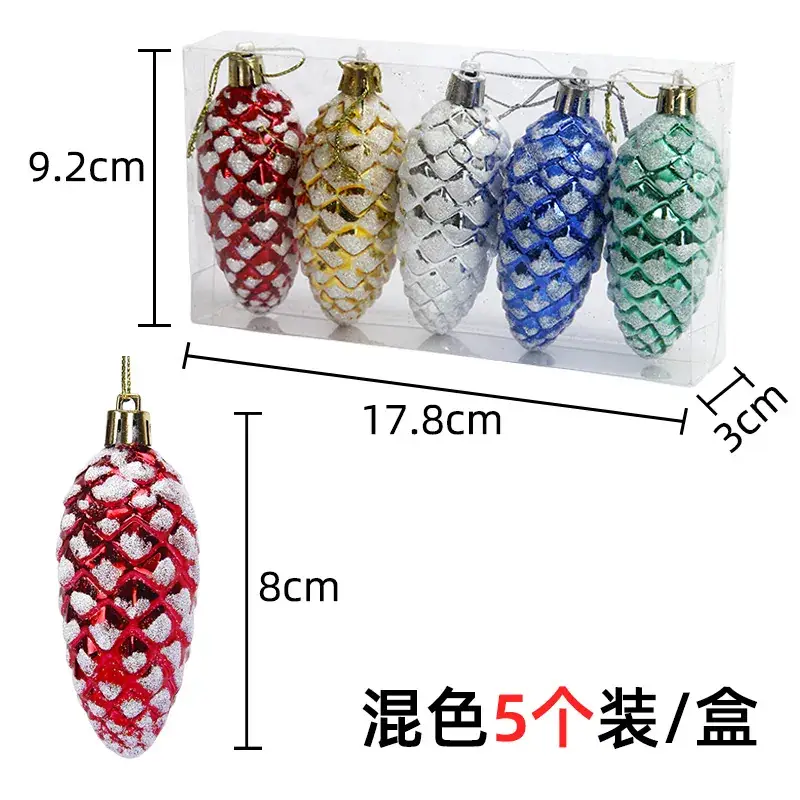 Red Pine Cone Christmas Decorations for Home - Image 6