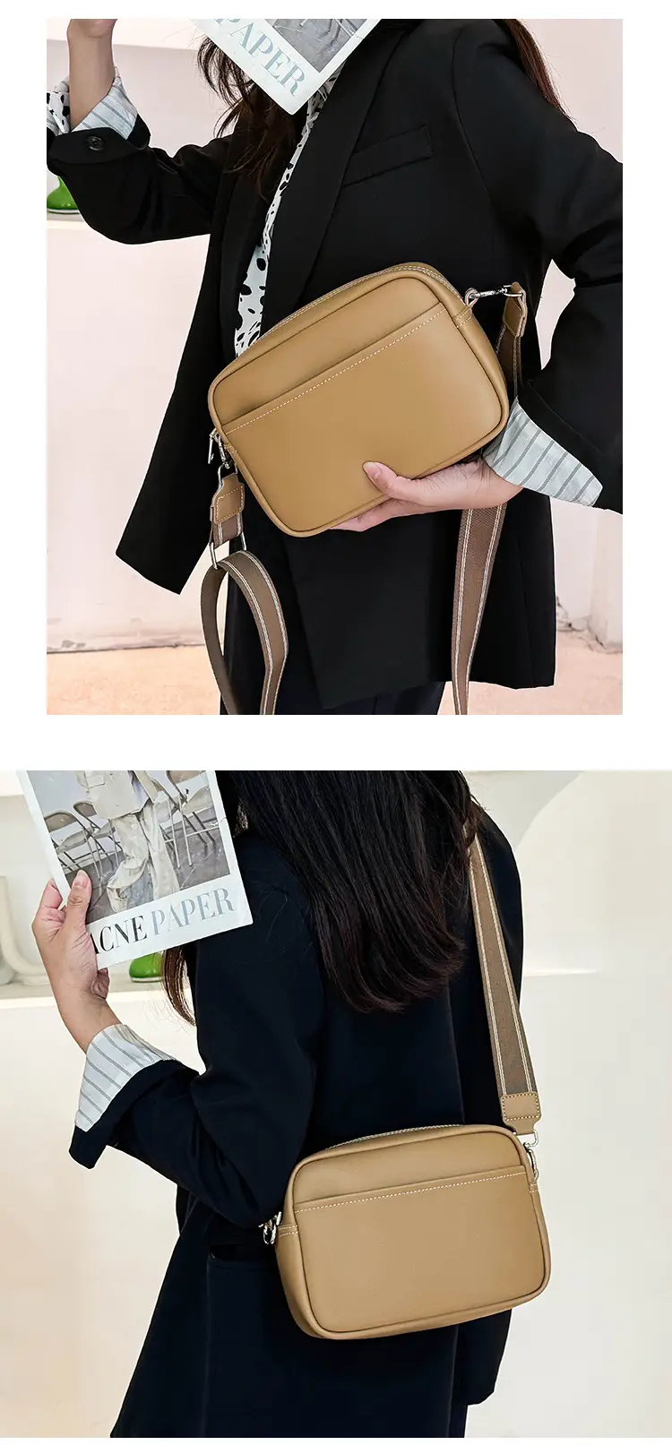 Women's Crossbody Camera Bag Tan 2025 Export — feature 12