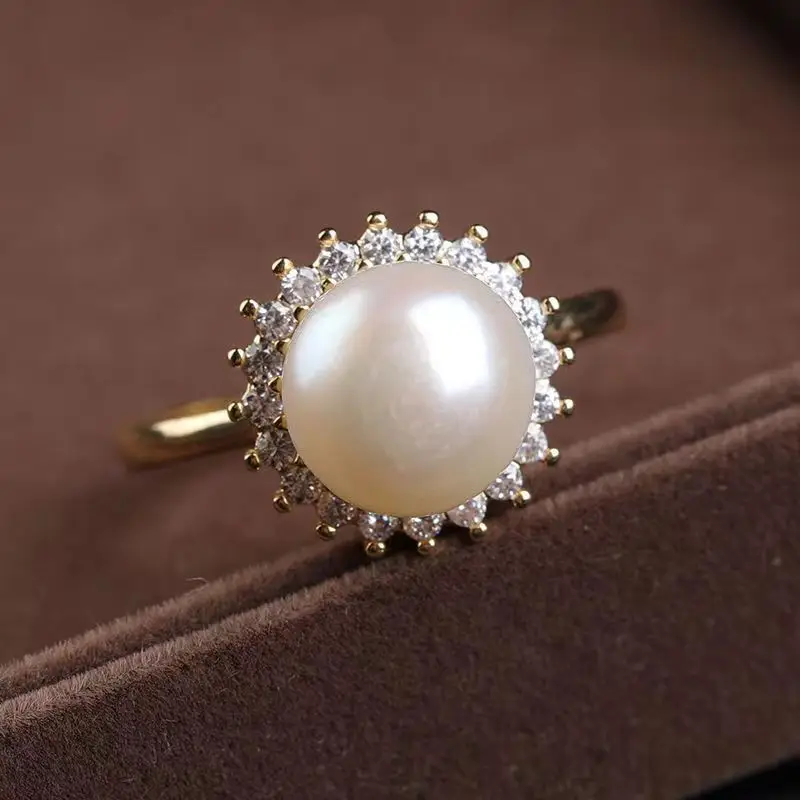 Luxury Pearl Earrings Necklace Ring Set for Women — feature 12