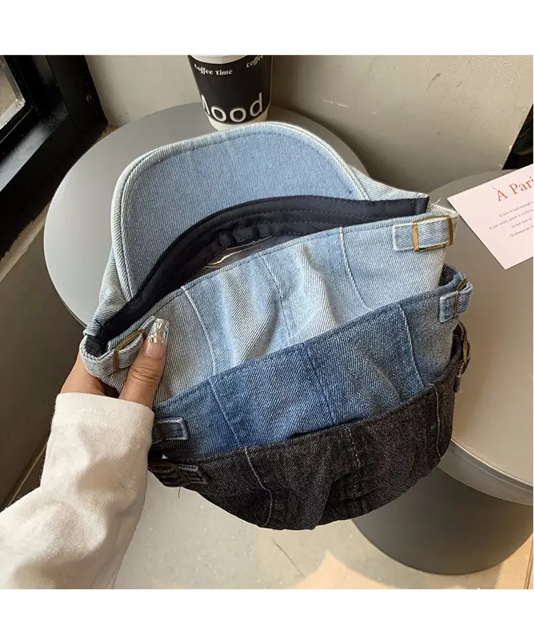 Women's Xiin Beret Hats Blue Black Retro Distressed — feature 14