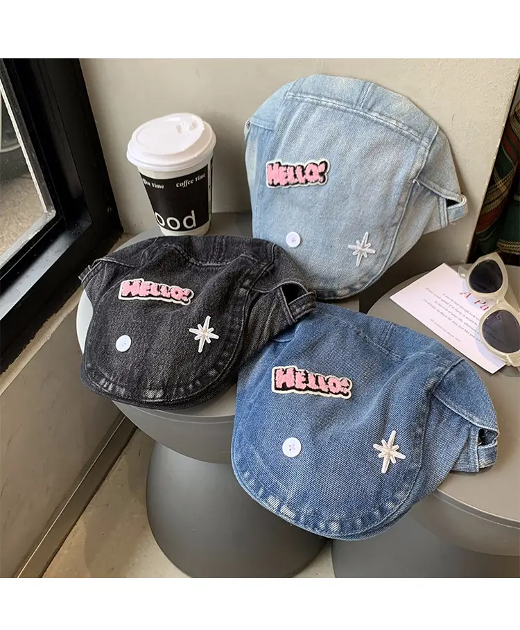 Women's Xiin Beret Hats Blue Black Retro Distressed — feature 16