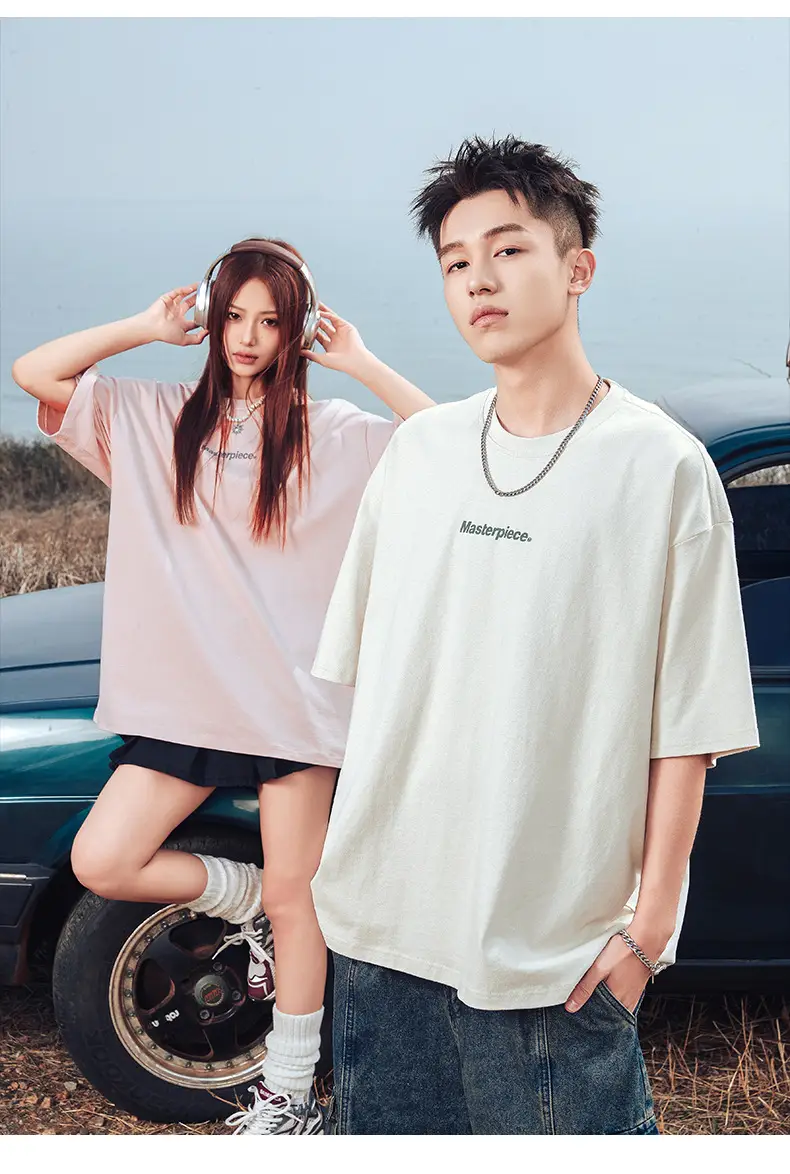 Hanlu Men T-Shirt White Loose Round Neck Short Sleeve — feature 17