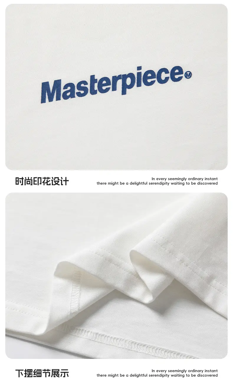 Hanlu Men T-Shirt White Loose Round Neck Short Sleeve — feature 23