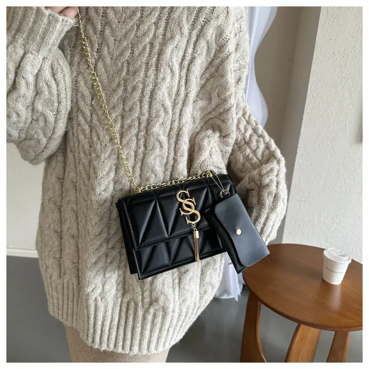 Black Chain Crossbody Bag for Women 2024 Spring - Image 7