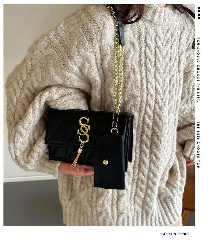 Black Chain Crossbody Bag for Women 2024 Spring — feature 2