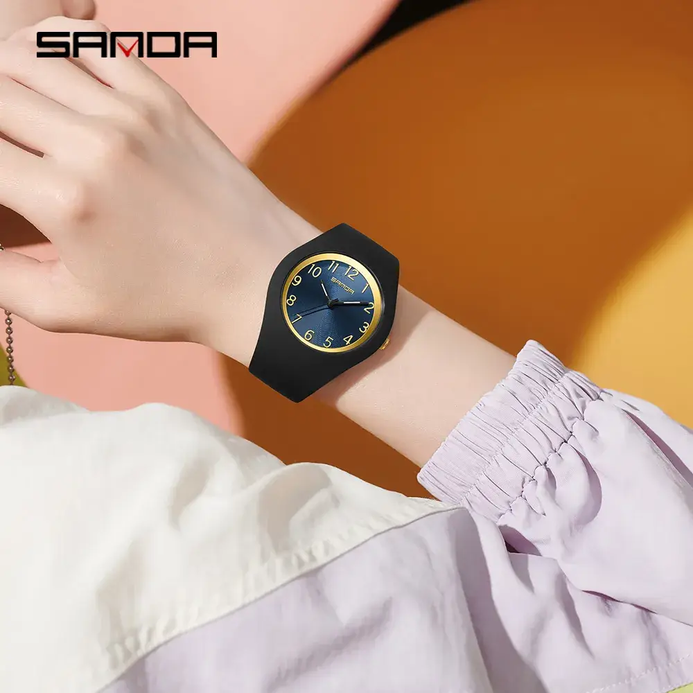 Red Korean Analog Watch for Boys Girls Small Quartz Watch