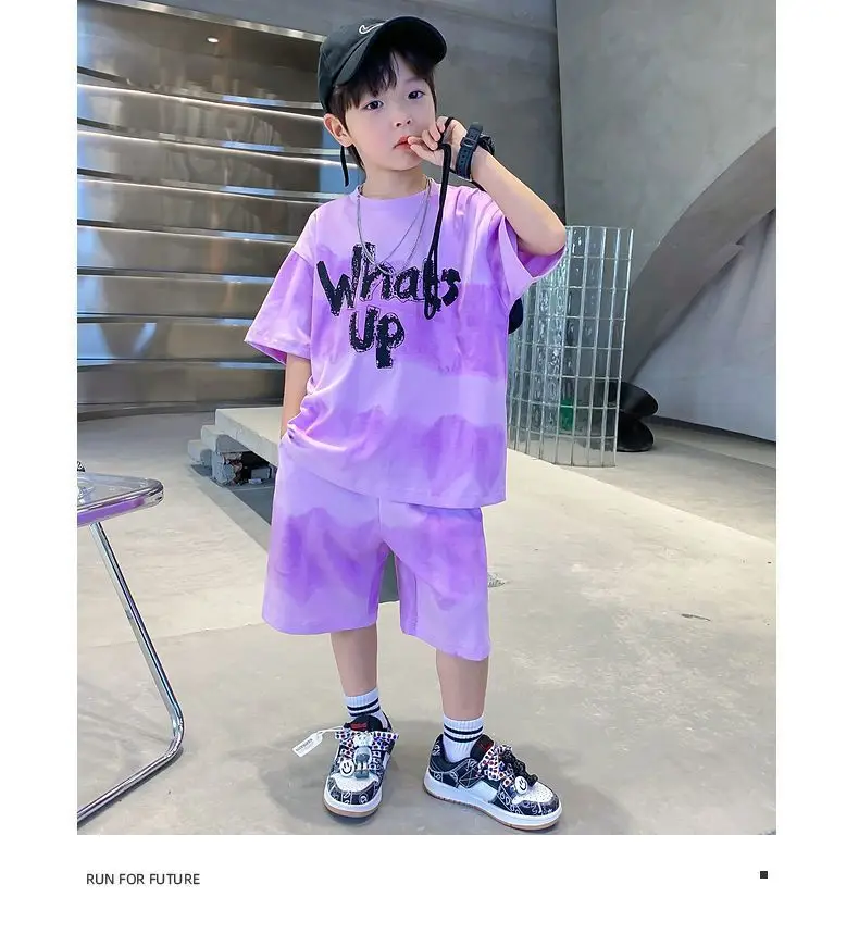 Children's Orange T-Shirt Shorts Set Medium Large — feature 16