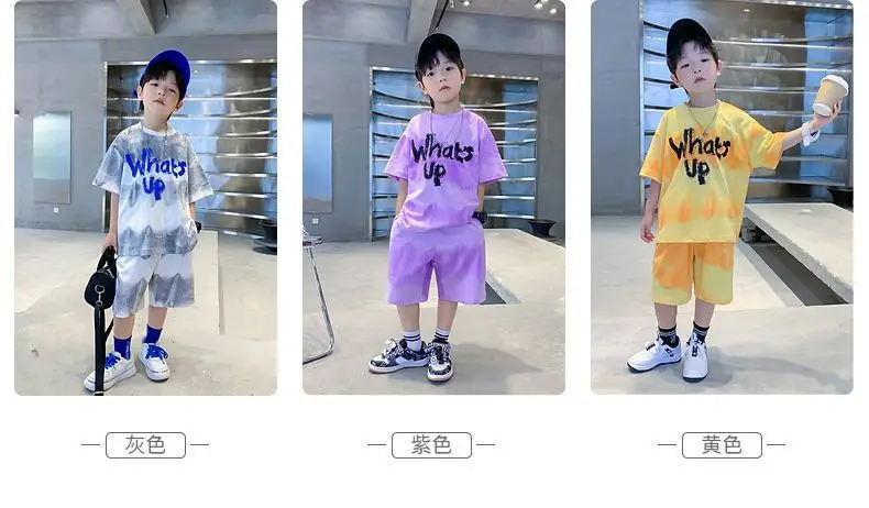 Children's Orange T-Shirt Shorts Set Medium Large — feature 2