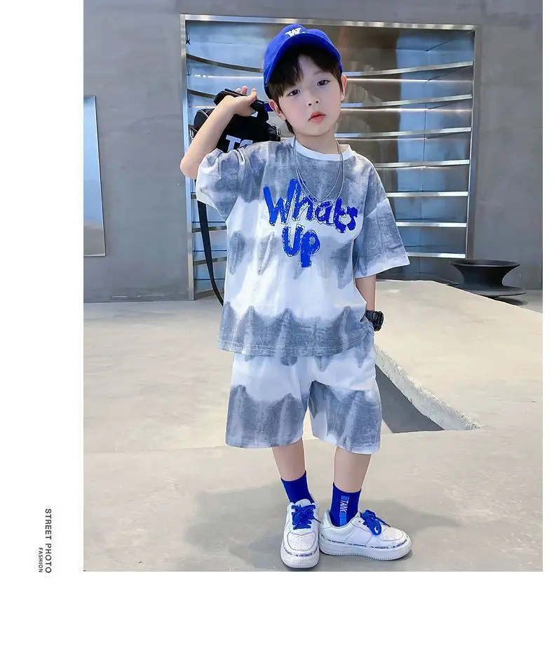 Children's Orange T-Shirt Shorts Set Medium Large — feature 7
