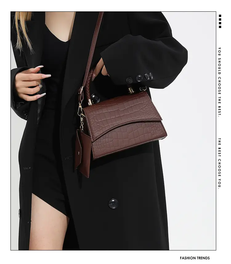 White Croc Embroidered Shoulder Bag for Women — feature 2