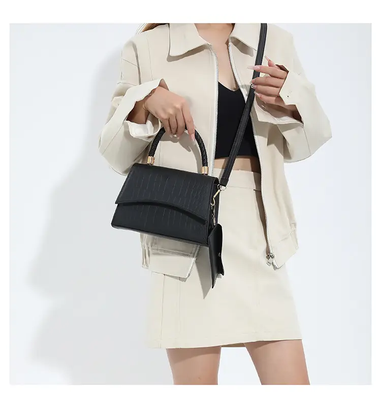 White Croc Embroidered Shoulder Bag for Women — feature 31
