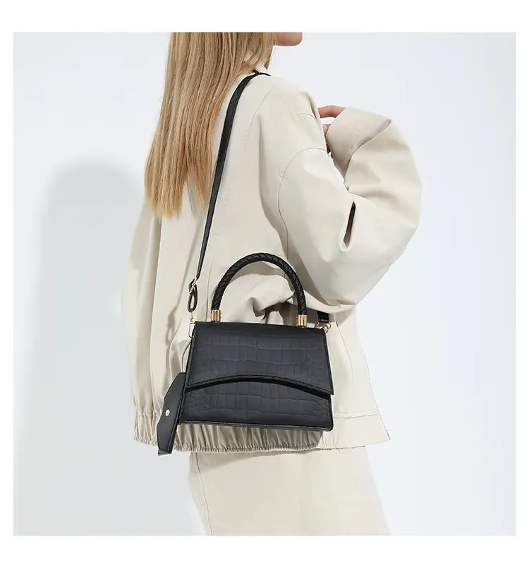 White Croc Embroidered Shoulder Bag for Women — feature 32