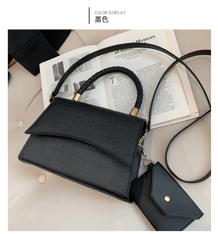 White Croc Embroidered Shoulder Bag for Women — feature 33