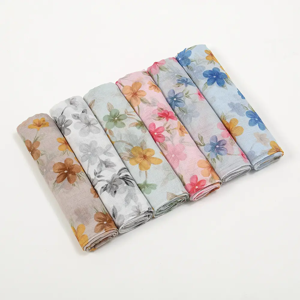 Women's Floral Silk Scarf Large Size Sunscreen Travel Shawl