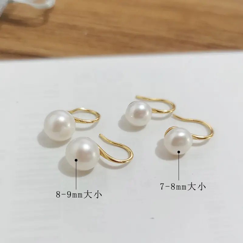 925 Silver Pearl Earrings 8-9mm High Heels - Image 4