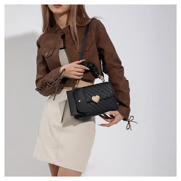Women's Orange Plaid Shoulder Bag 2024 Spring - Image 15