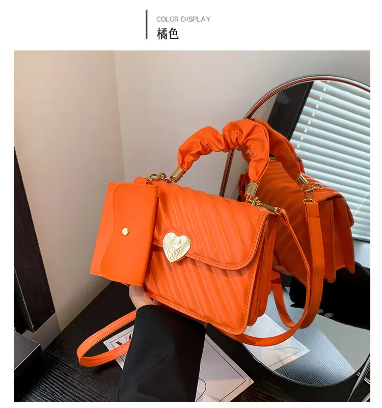 Women's Orange Plaid Shoulder Bag 2024 Spring — feature 33