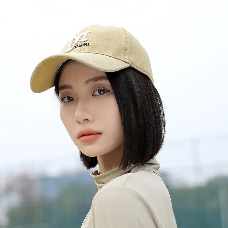 Women Beige Vintage Baseball Cap with Logo Wide Brim — feature 9