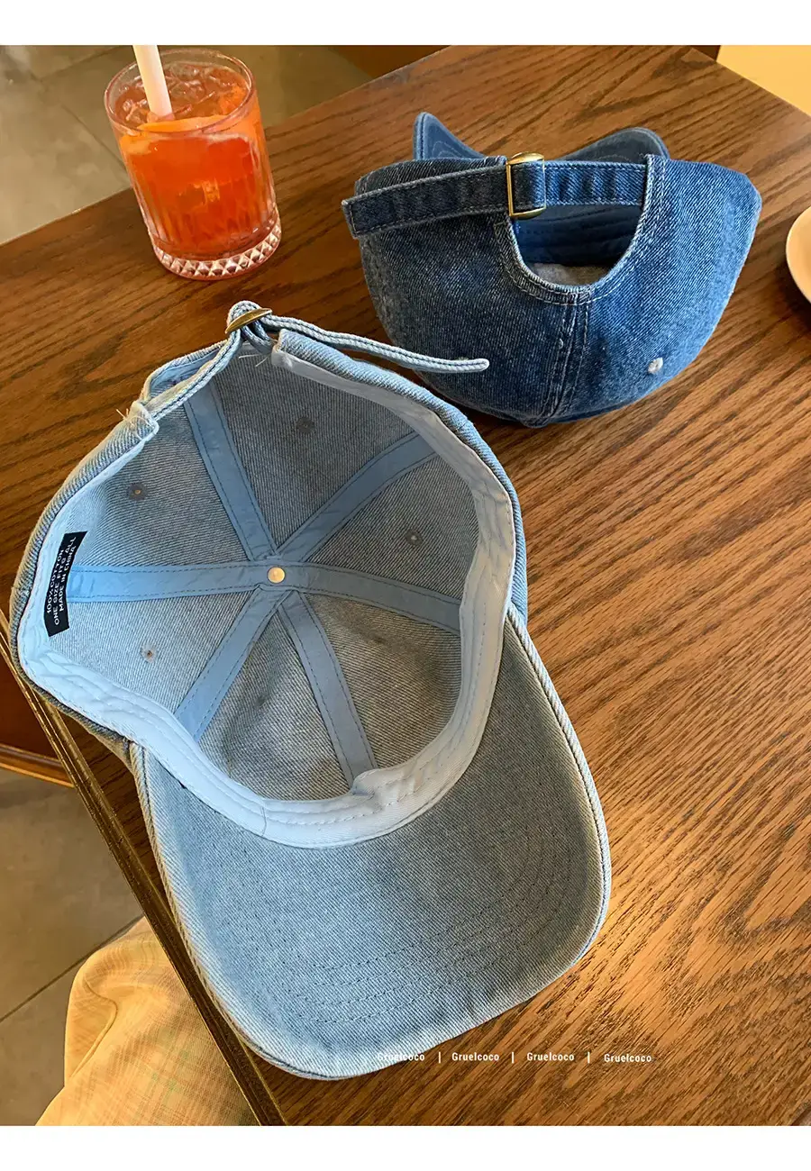 Women Denim Baseball Cap Blue Bowknot Light — feature 4