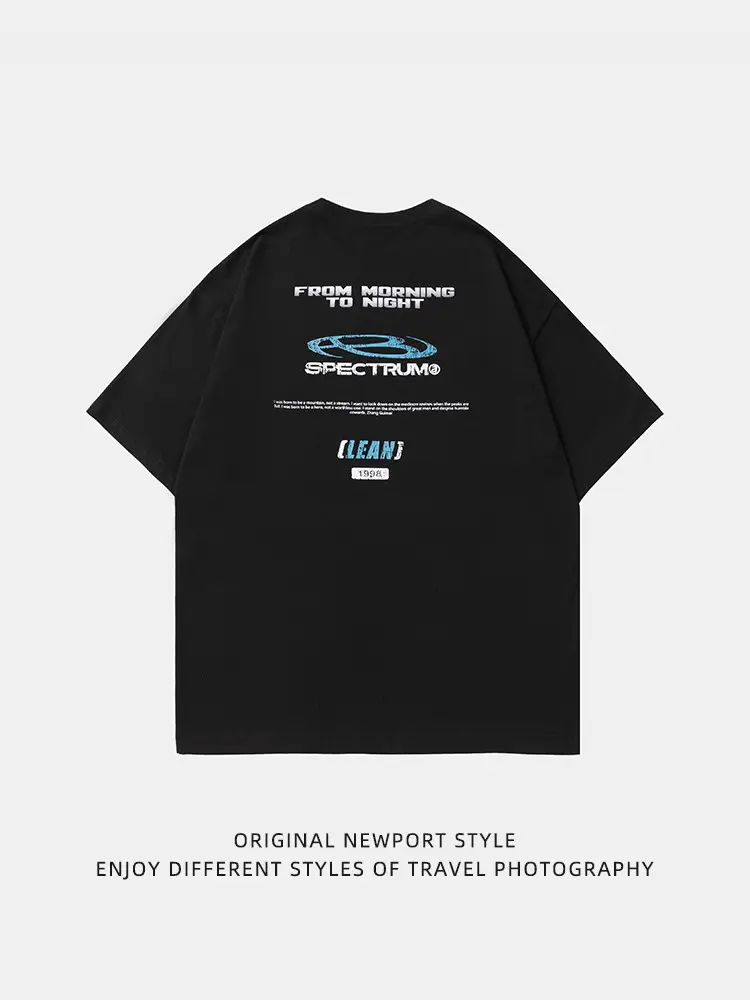 Men Black Printed T-Shirt New Summer Style - Image 6
