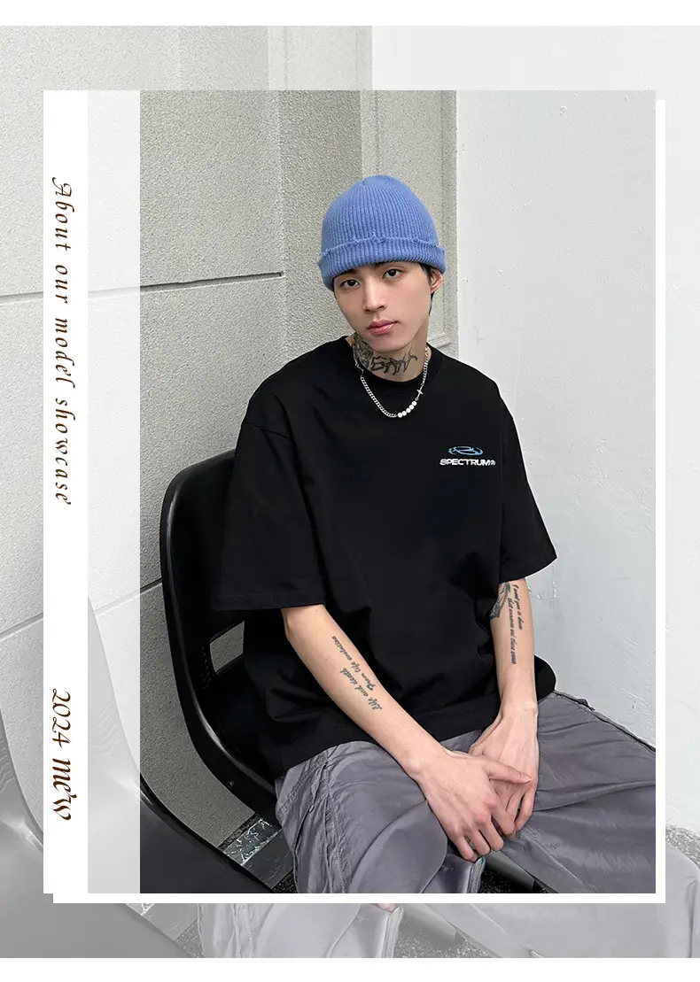 Men Black Printed T-Shirt New Summer Style — feature 6