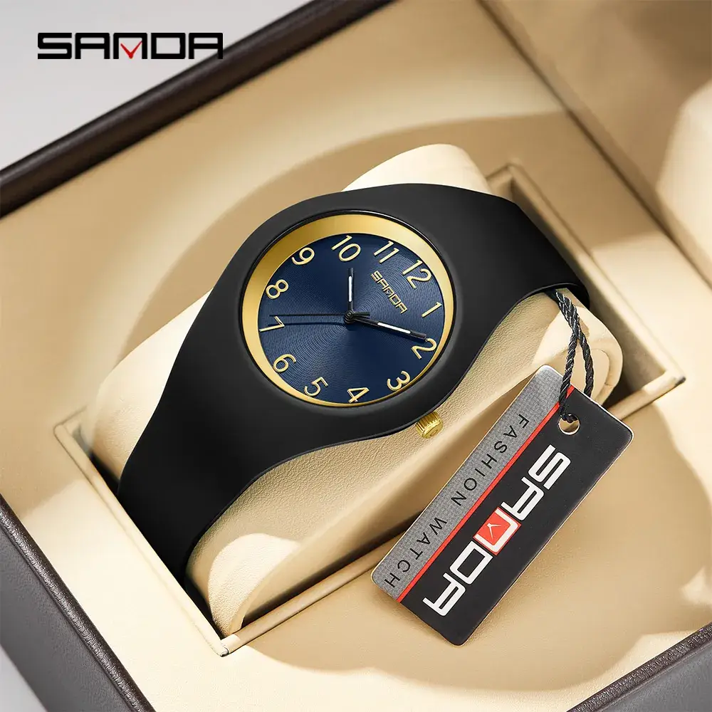 Sanda Red Silicone Student Watch with Yellow Dial - Image 9