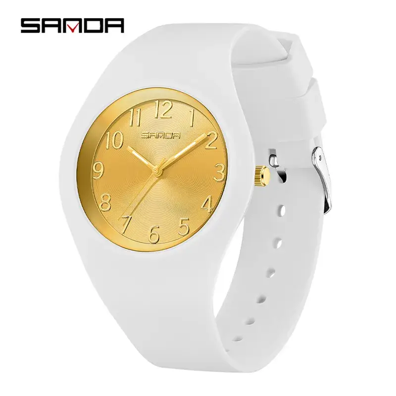Sanda Red Silicone Student Watch with Yellow Dial - Image 11