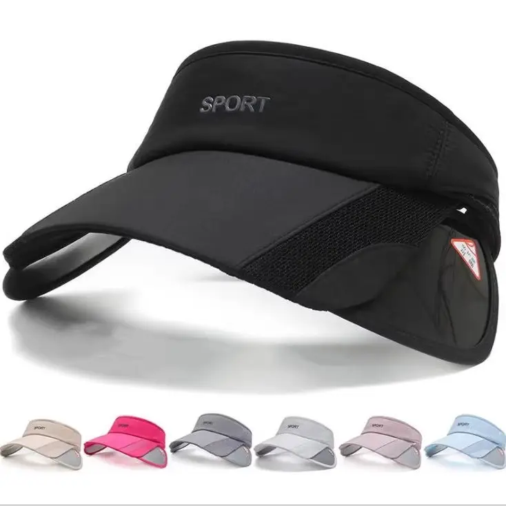 Men's Black Sports Visor with Telescopic Brim - Image 7