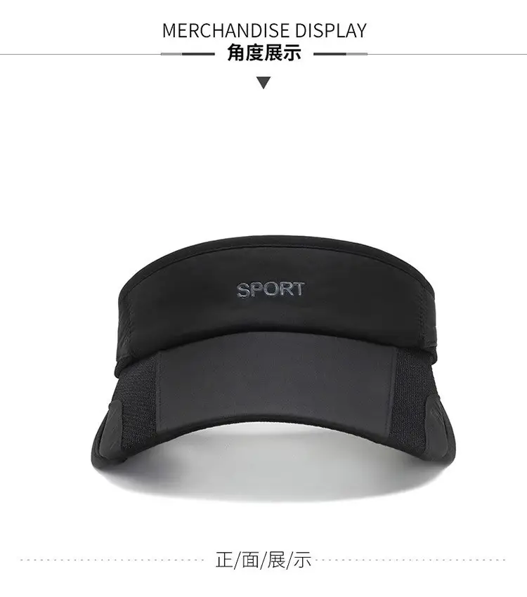 Men's Black Sports Visor with Telescopic Brim — feature 5