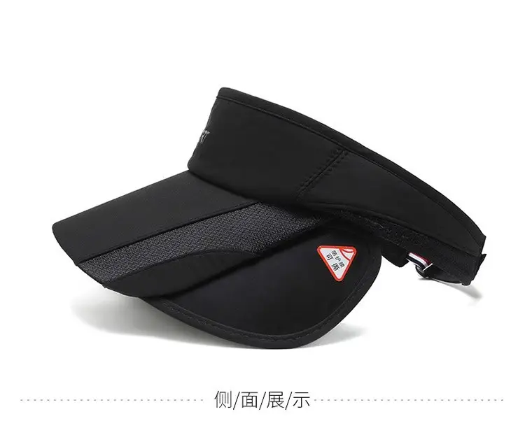 Men's Black Sports Visor with Telescopic Brim — feature 8