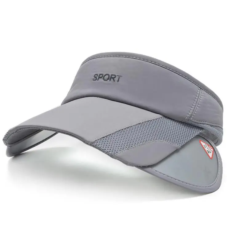 Men's Black Sports Visor with Telescopic Brim - Image 2