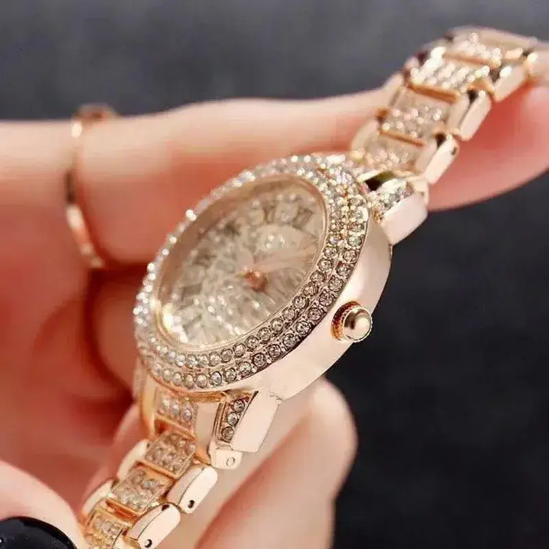 Gold Rhinestone Women's Watch with Starry Dial - Image 5
