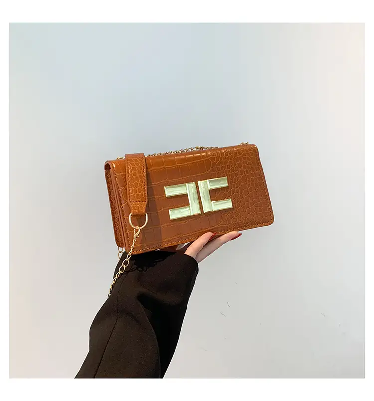 Korean Style Black Chain Crossbody Bag for Women