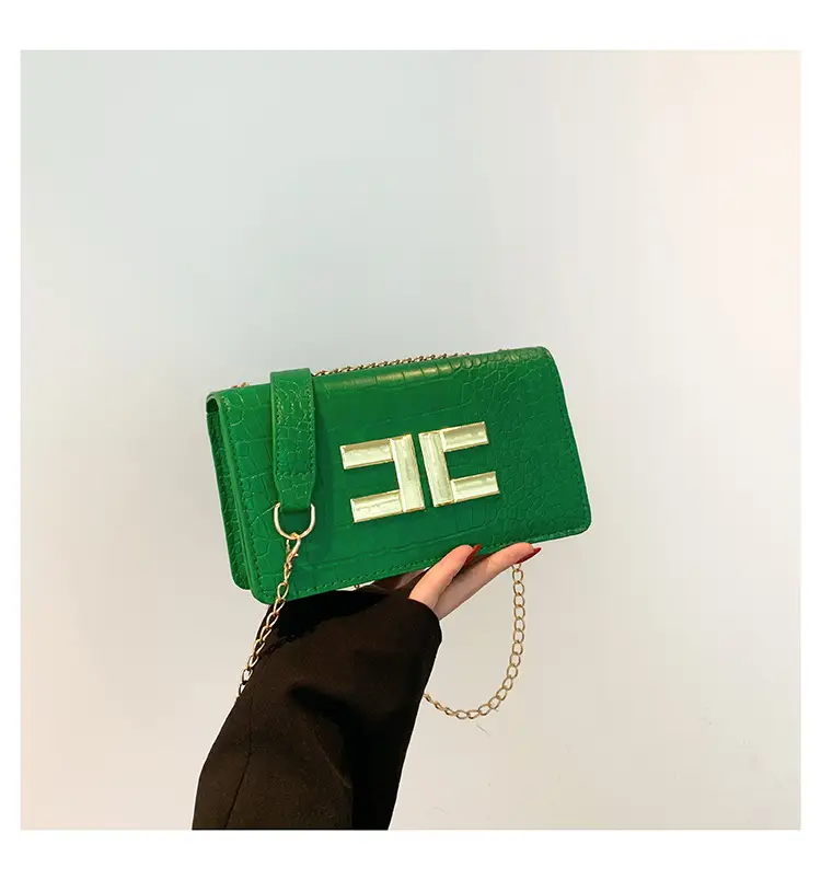 Korean Style Black Chain Crossbody Bag for Women