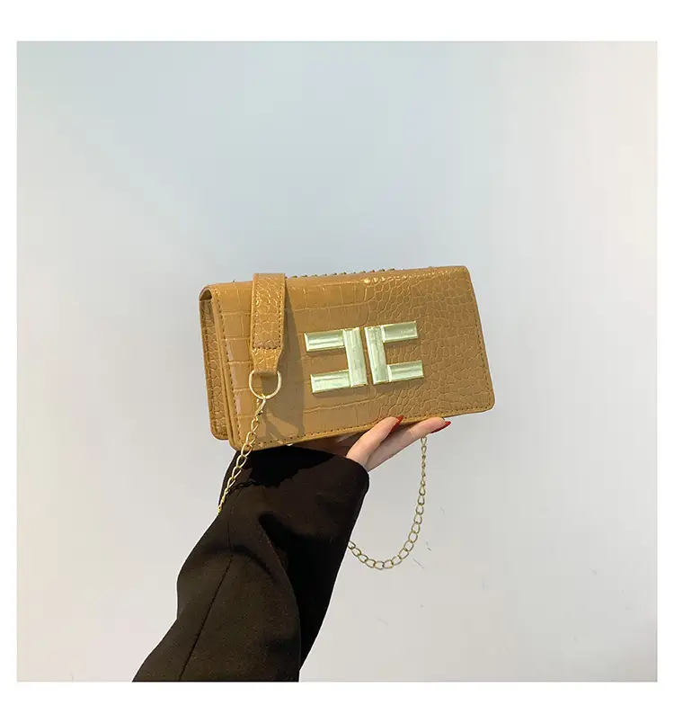 Korean Style Black Chain Crossbody Bag for Women