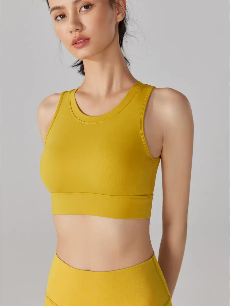 Women's Black Back Cut-Out Sports Bra with Integrated Cup - Image 19