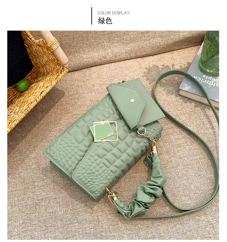 Women Korean Style Green Quilted Shoulder Bag 2024 — feature 40